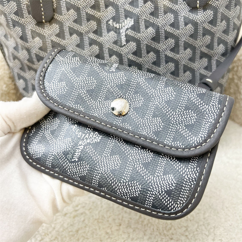 Goyard Mini Anjou Tote Bag in Gris Grey Canvas and Leather