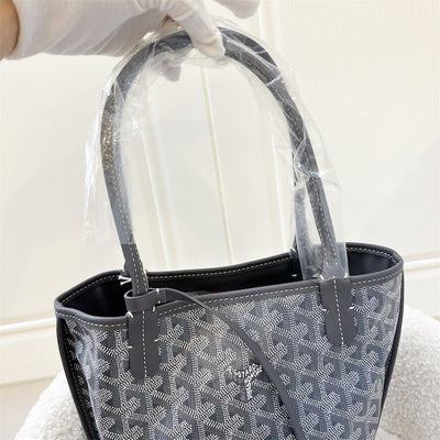 Goyard Mini Anjou Tote Bag in Gris Grey Canvas and Leather