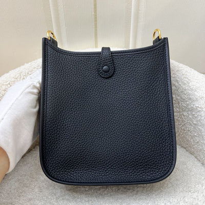 Hermes Mini Evelyne TPM in Noir Black Clemence Leather, Black Strap and GHW