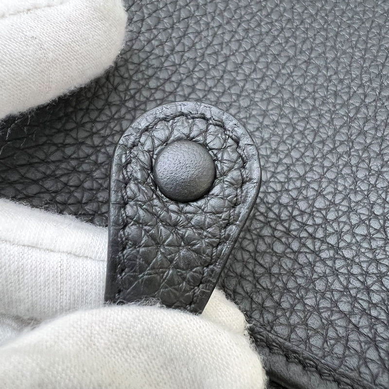 Hermes Mini Evelyne TPM in Noir Black Clemence Leather, Black Strap and GHW