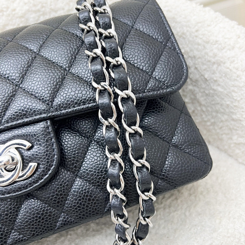 Chanel Small Classic Flap CF in Black Caviar and SHW