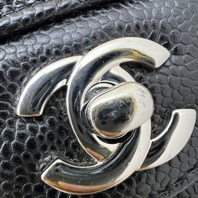 Chanel Small Classic Flap CF in Black Caviar and SHW