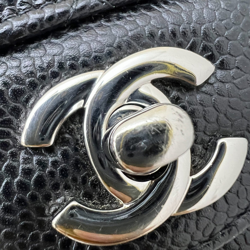 Chanel Small Classic Flap CF in Black Caviar and SHW
