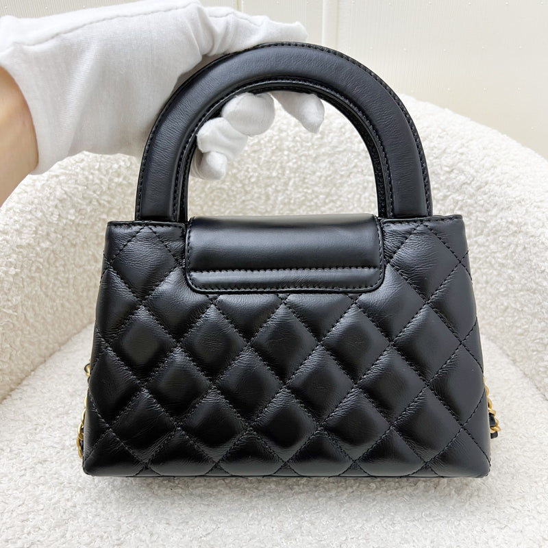 Chanel Mini / Small Kelly Bag in 24A Black Shiny Aged Calfskin and AGHW