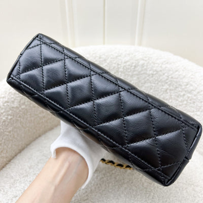 Chanel Mini / Small Kelly Bag in 24A Black Shiny Aged Calfskin and AGHW