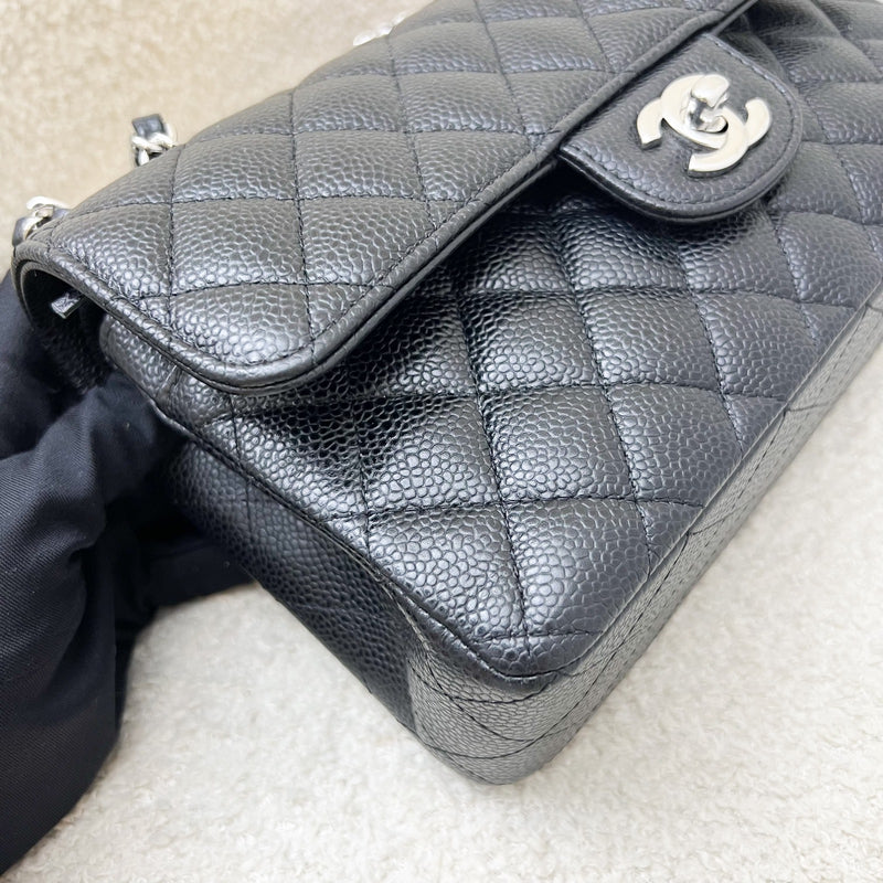 Chanel Small Classic Flap CF in Black Caviar and SHW