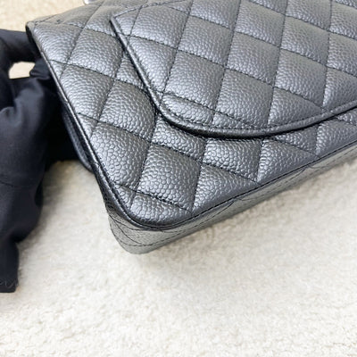 Chanel Small Classic Flap CF in Black Caviar and SHW