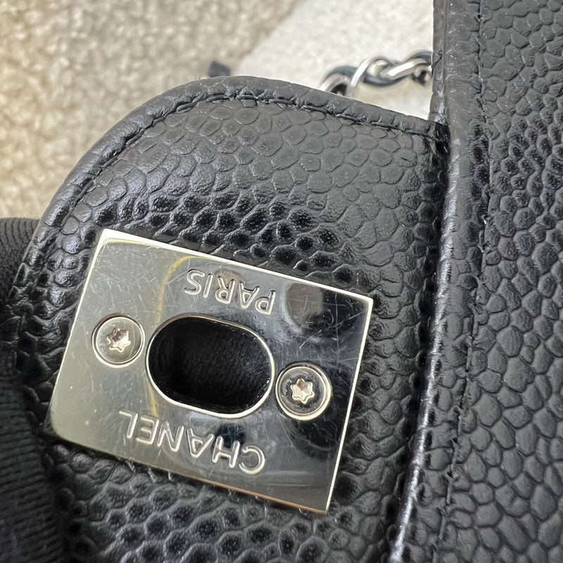 Chanel Small Classic Flap CF in Black Caviar and SHW