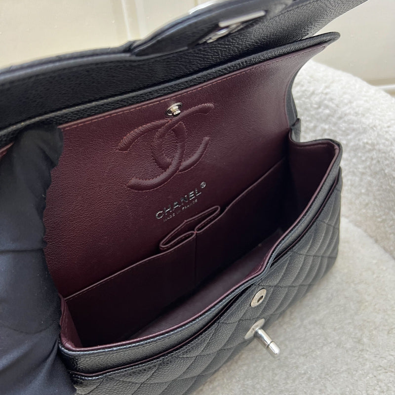 Chanel Small Classic Flap CF in Black Caviar and SHW