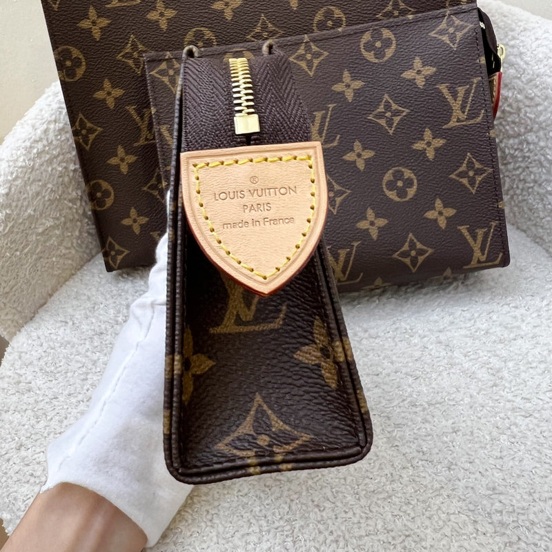 LV Trio Toilet Pouch in Monogram Canvas and Pink Interior and GHW (Model: M47195)