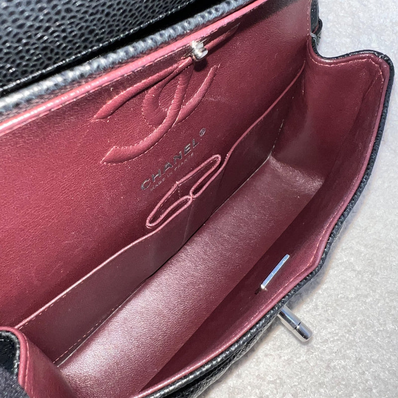 Chanel Small Classic Flap CF in Black Caviar and SHW
