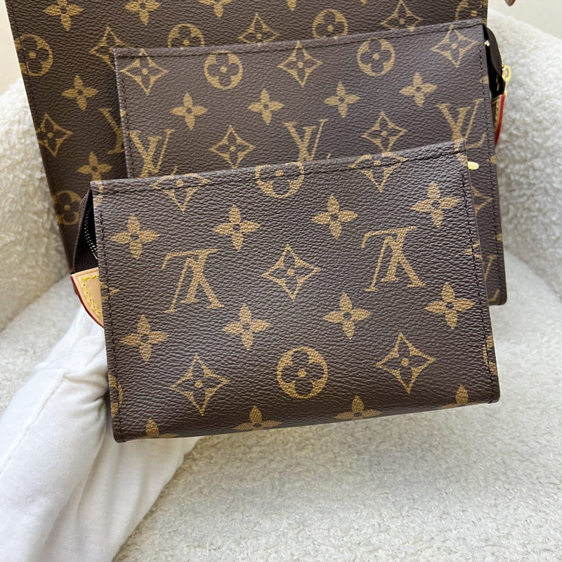 LV Trio Toilet Pouch in Monogram Canvas and Pink Interior and GHW (Model: M47195)