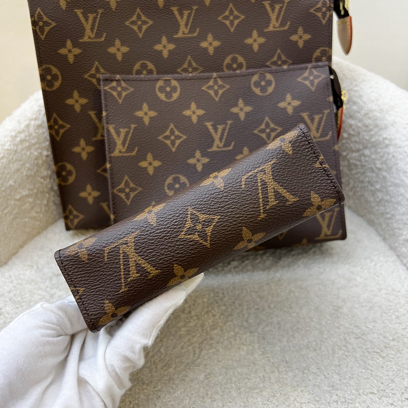 LV Trio Toilet Pouch in Monogram Canvas and Pink Interior and GHW (Model: M47195)