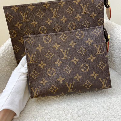 LV Trio Toilet Pouch in Monogram Canvas and Pink Interior and GHW (Model: M47195)