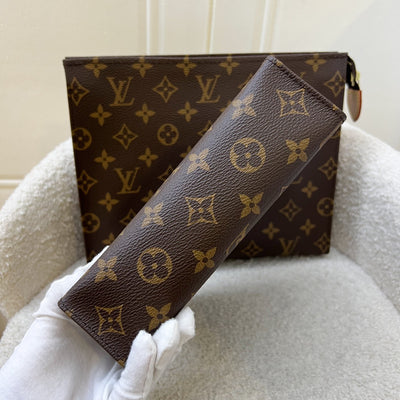 LV Trio Toilet Pouch in Monogram Canvas and Pink Interior and GHW (Model: M47195)