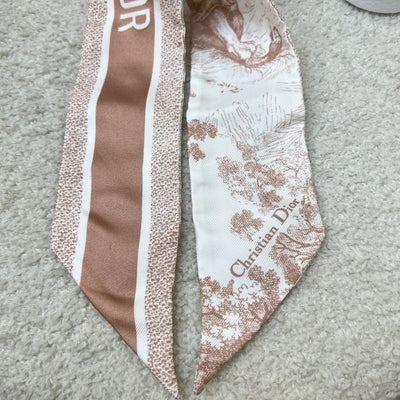 Dior Toile De Jouy Mitzah in Rose Pink 100% Silk