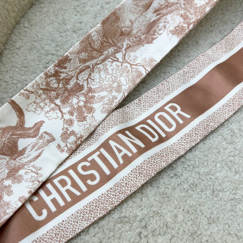 Dior Toile De Jouy Mitzah in Rose Pink 100% Silk