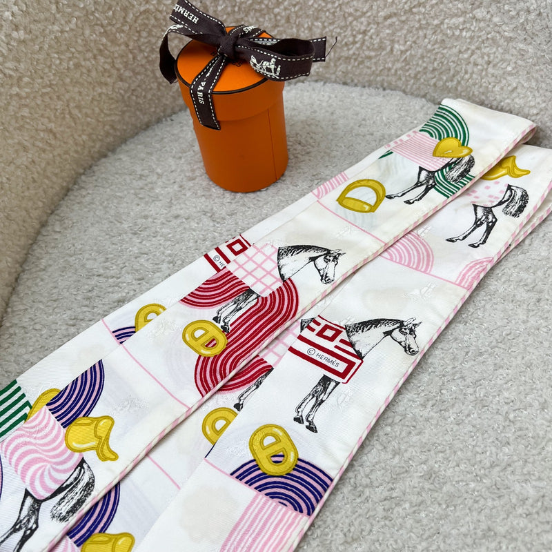 Hermes Pair of Twillies in Garde Robe Pop 100% Silk