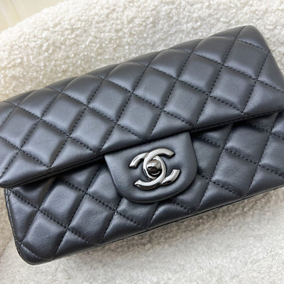 Chanel So Black Classic Mini Rectangle Flap in Black Lambskin and Black HW (Model: A69900)