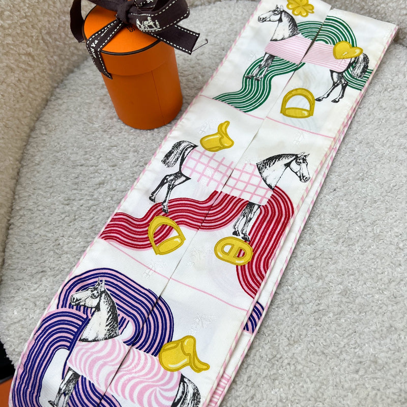 Hermes Pair of Twillies in Garde Robe Pop 100% Silk