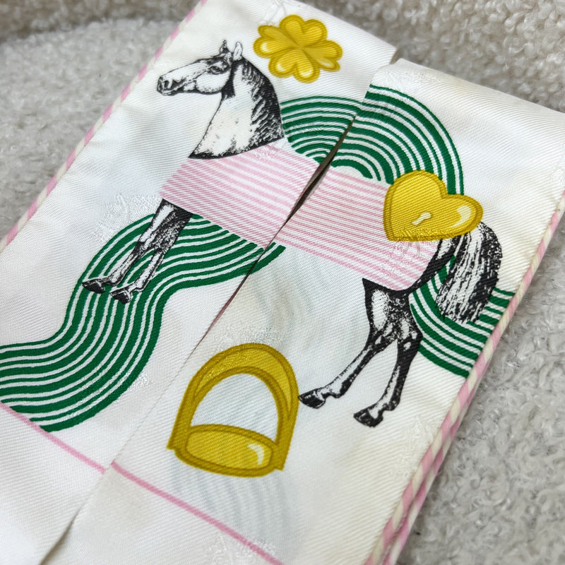 Hermes Pair of Twillies in Garde Robe Pop 100% Silk
