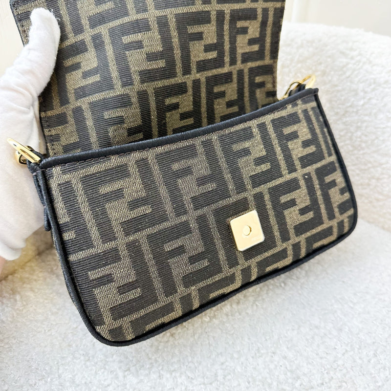 Fendi Baguette Mini with Strap in Jacquard FF Fabric and LGHW