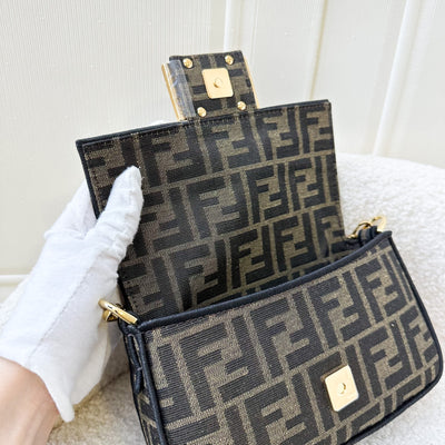 Fendi Baguette Mini with Strap in Jacquard FF Fabric and LGHW