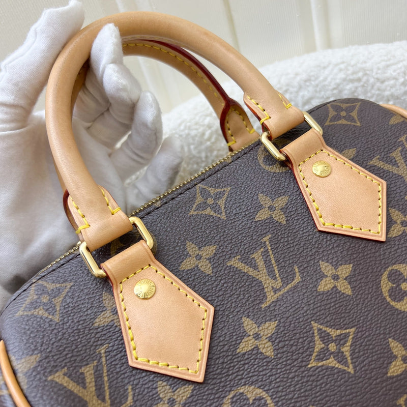 LV Speedy Bandouliere 20 in Monogram Canvas and Black Patterned Strap (Model: M46234)