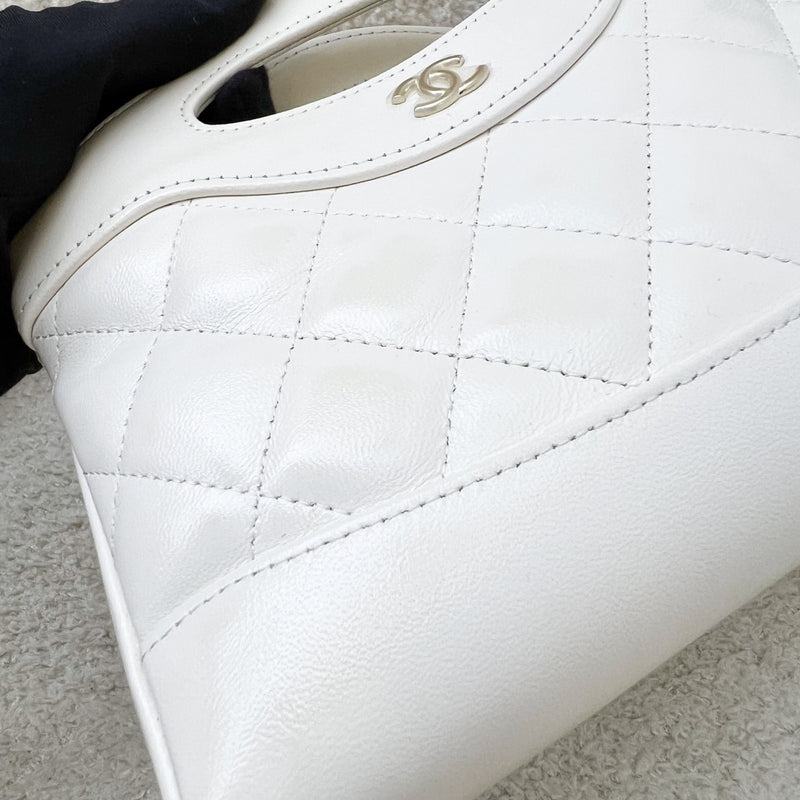 Chanel 31 Nano Shopping Bag in White Shiny Calfskin and LGHW (Model: AP3656)