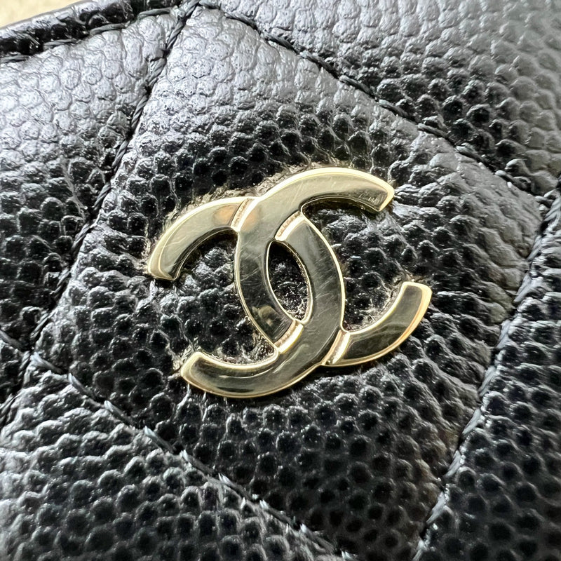 Chanel Classic Wallet on Chain WOC in Black Caviar and SHW