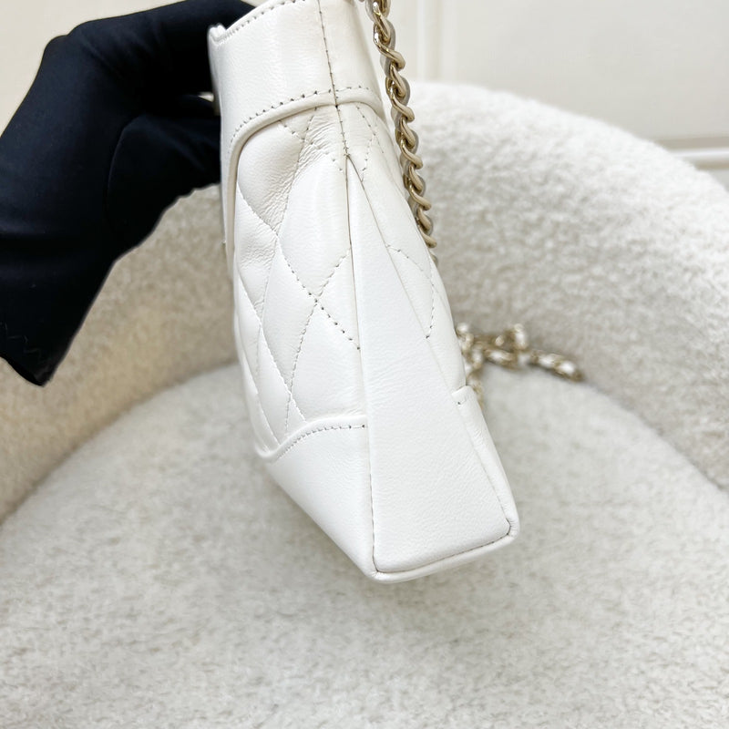 Chanel 31 Nano Shopping Bag in White Shiny Calfskin and LGHW (Model: AP3656)
