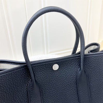 Hermes Garden Party 30 GP30 in Noir Black Negonda Leather and PHW