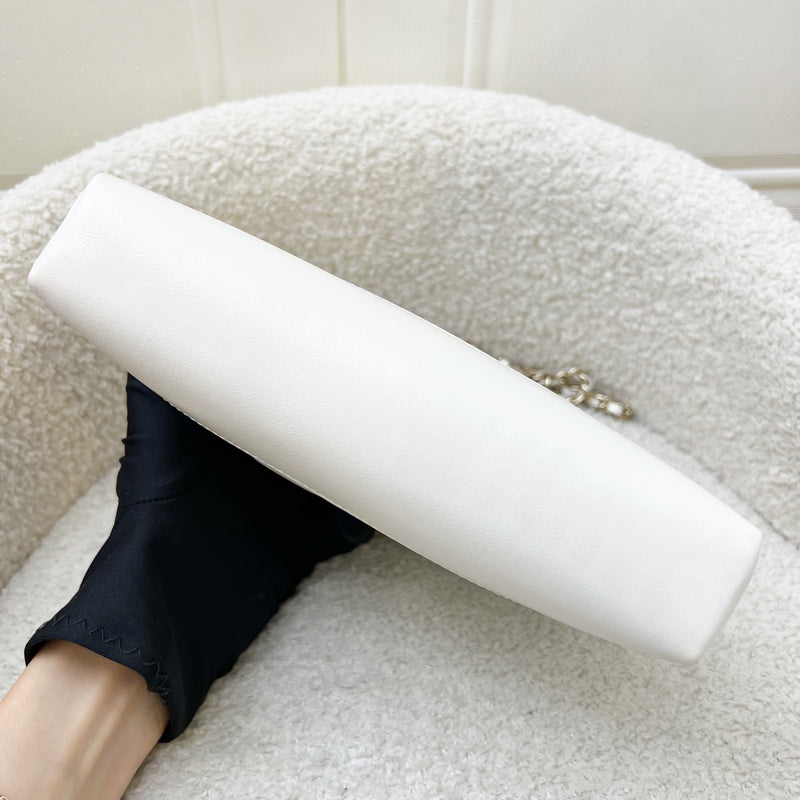 Chanel 31 Nano Shopping Bag in White Shiny Calfskin and LGHW (Model: AP3656)