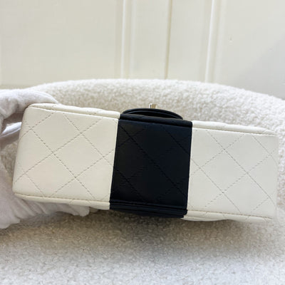 Chanel 22C Bicolor Mini Rectangle Flap in Black and White Lambskin and LGHW