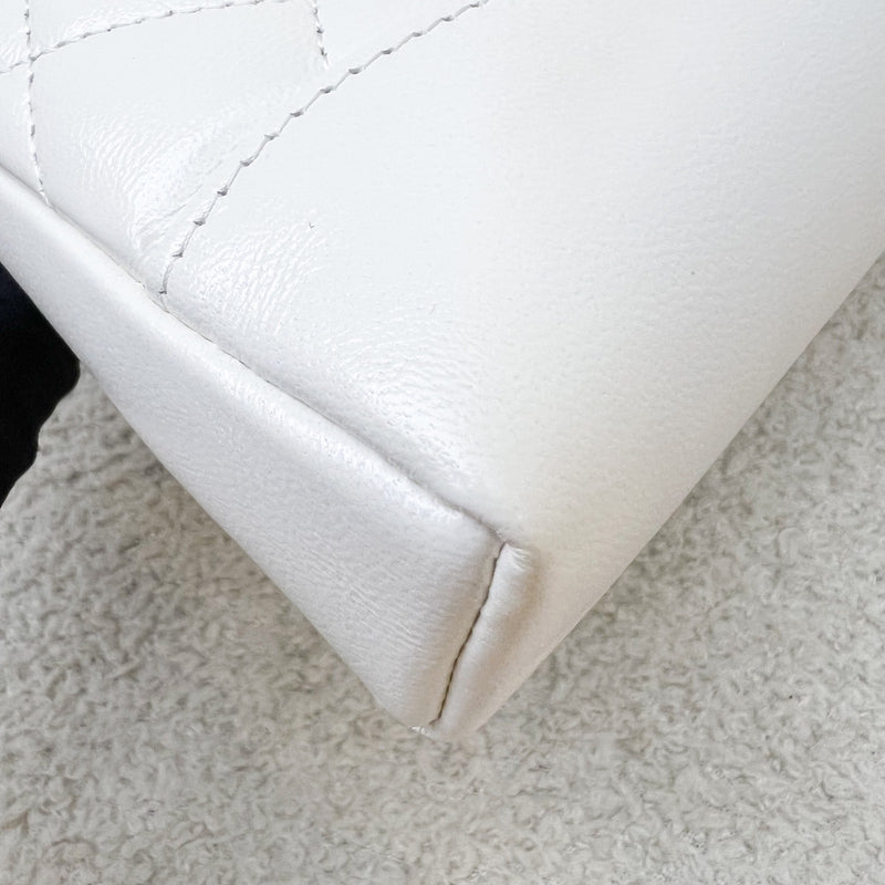 Chanel 31 Nano Shopping Bag in White Shiny Calfskin and LGHW (Model: AP3656)