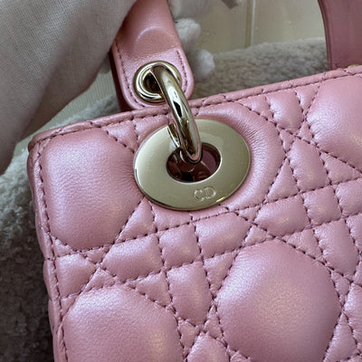 (Nov 2023 Receipt) Dior Small Lady Dior in Iridescent Hibiscus Pink Lambskin and GHW