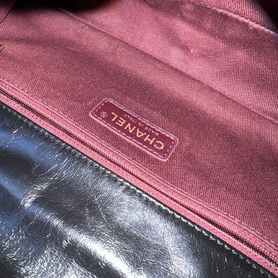 Chanel Castle Rock Flap in Black Glossy Distressed Calfskin and AGHW