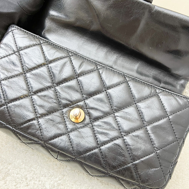 Chanel Castle Rock Flap in Black Glossy Distressed Calfskin and AGHW
