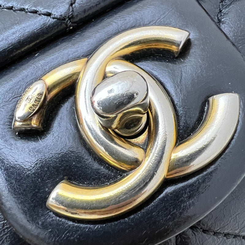 Chanel Castle Rock Flap in Black Glossy Distressed Calfskin and AGHW