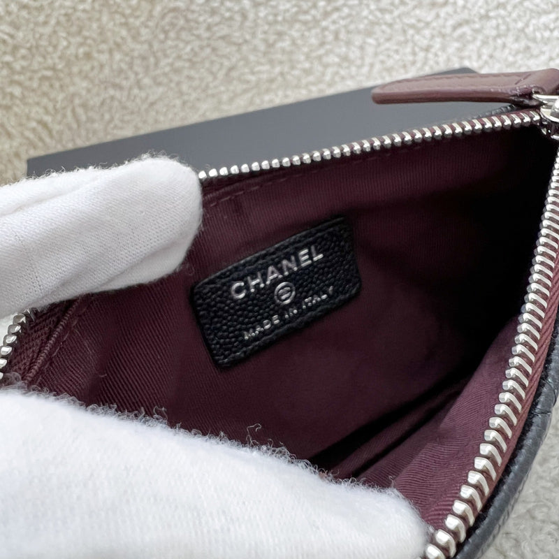 Chanel Mini O-Case / Pouch in Black Caviar and SHW (Model: A82365)