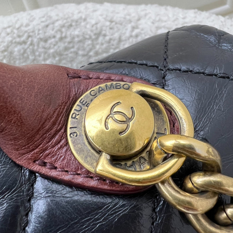 Chanel Castle Rock Flap in Black Glossy Distressed Calfskin and AGHW