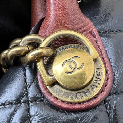 Chanel Castle Rock Flap in Black Glossy Distressed Calfskin and AGHW