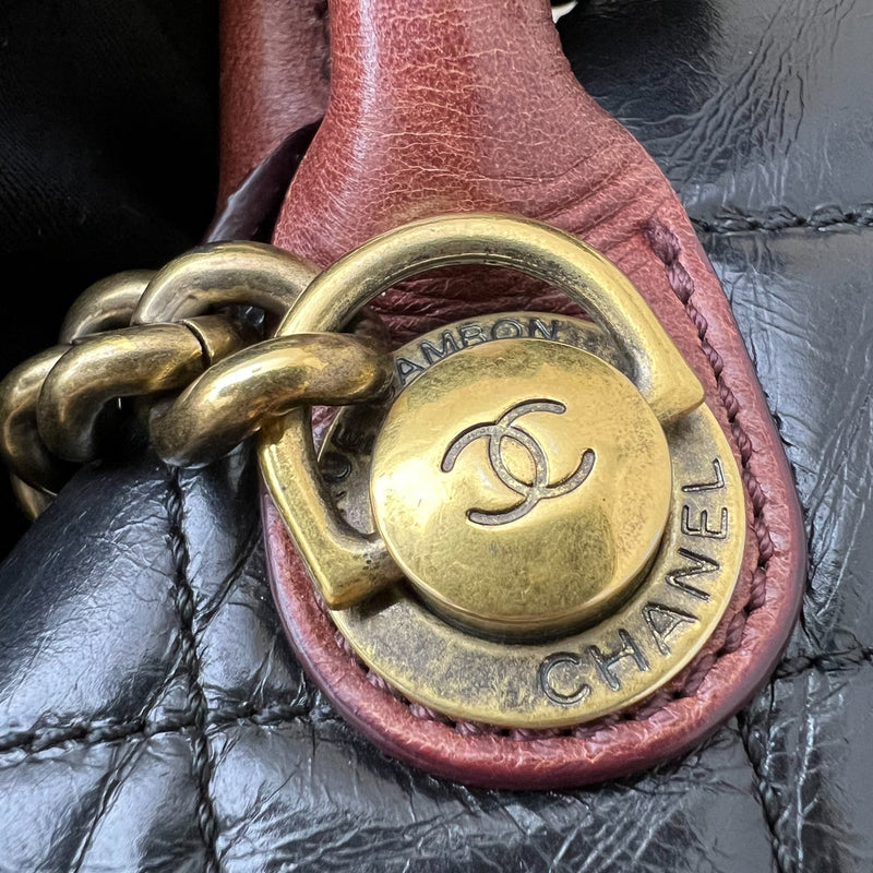 Chanel Castle Rock Flap in Black Glossy Distressed Calfskin and AGHW
