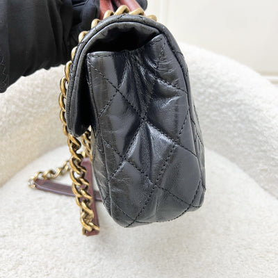 Chanel Castle Rock Flap in Black Glossy Distressed Calfskin and AGHW