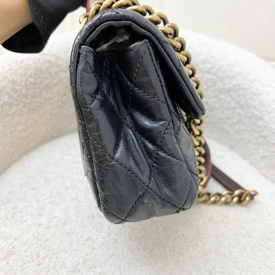 Chanel Castle Rock Flap in Black Glossy Distressed Calfskin and AGHW