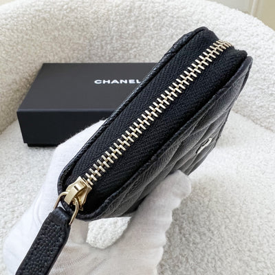 Chanel Medium Zippy Wallet in Black Caviar and GHW
