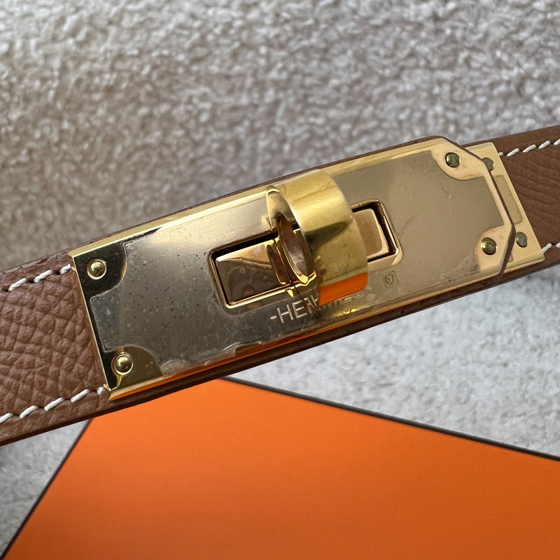 Hermes Kelly 18 Belt in Gold Epsom Leather and Rose Gold HW