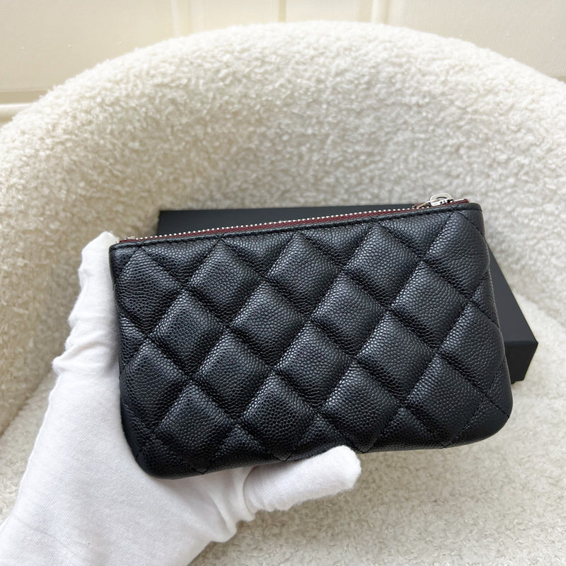 Chanel Mini O-Case / Pouch in Black Caviar and SHW (Model: A82365)