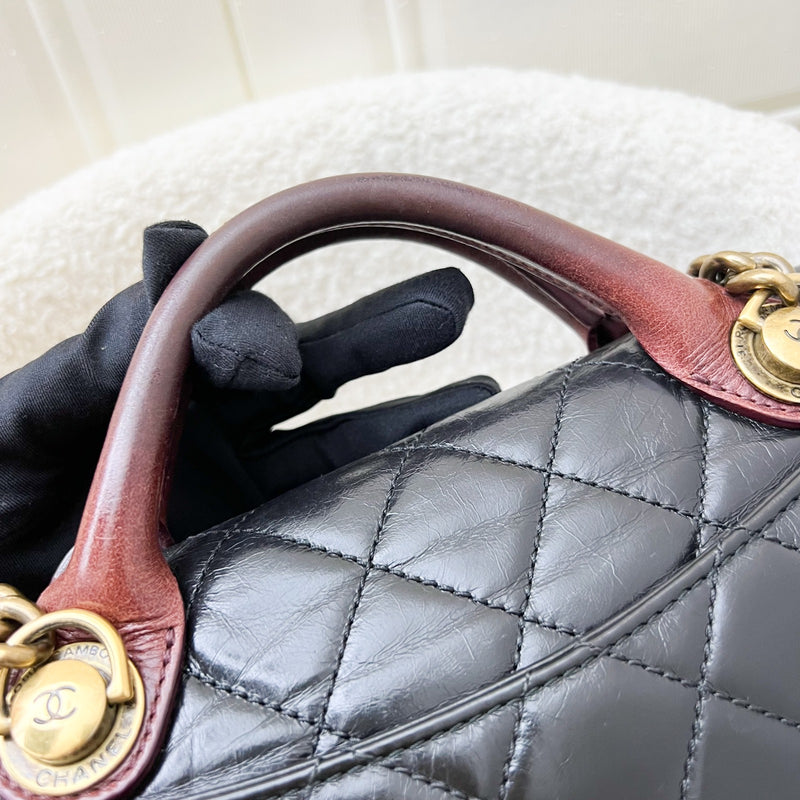 Chanel Castle Rock Flap in Black Glossy Distressed Calfskin and AGHW