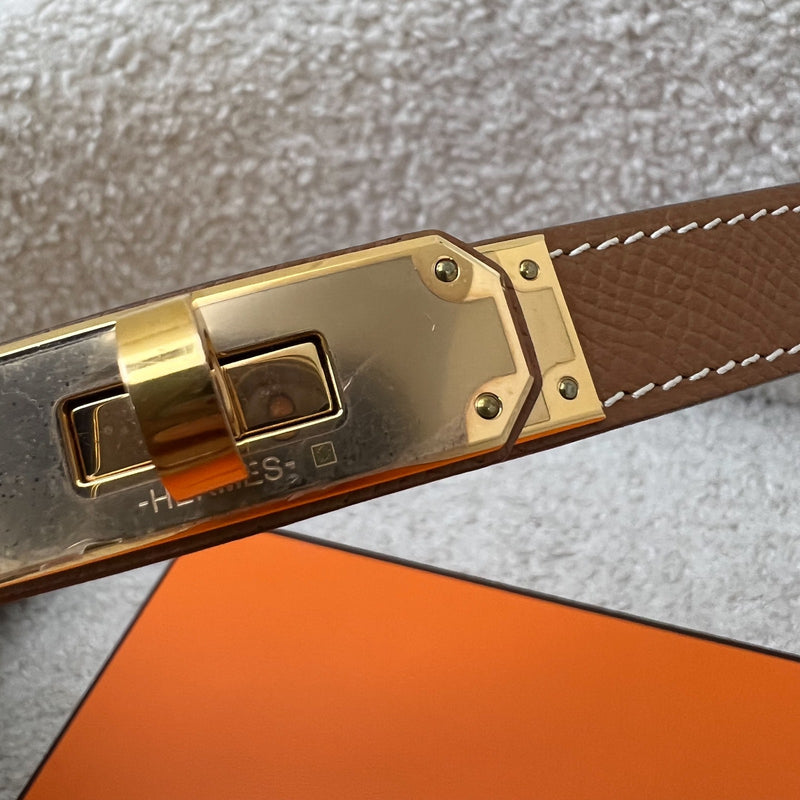 Hermes Kelly 18 Belt in Gold Epsom Leather and Rose Gold HW
